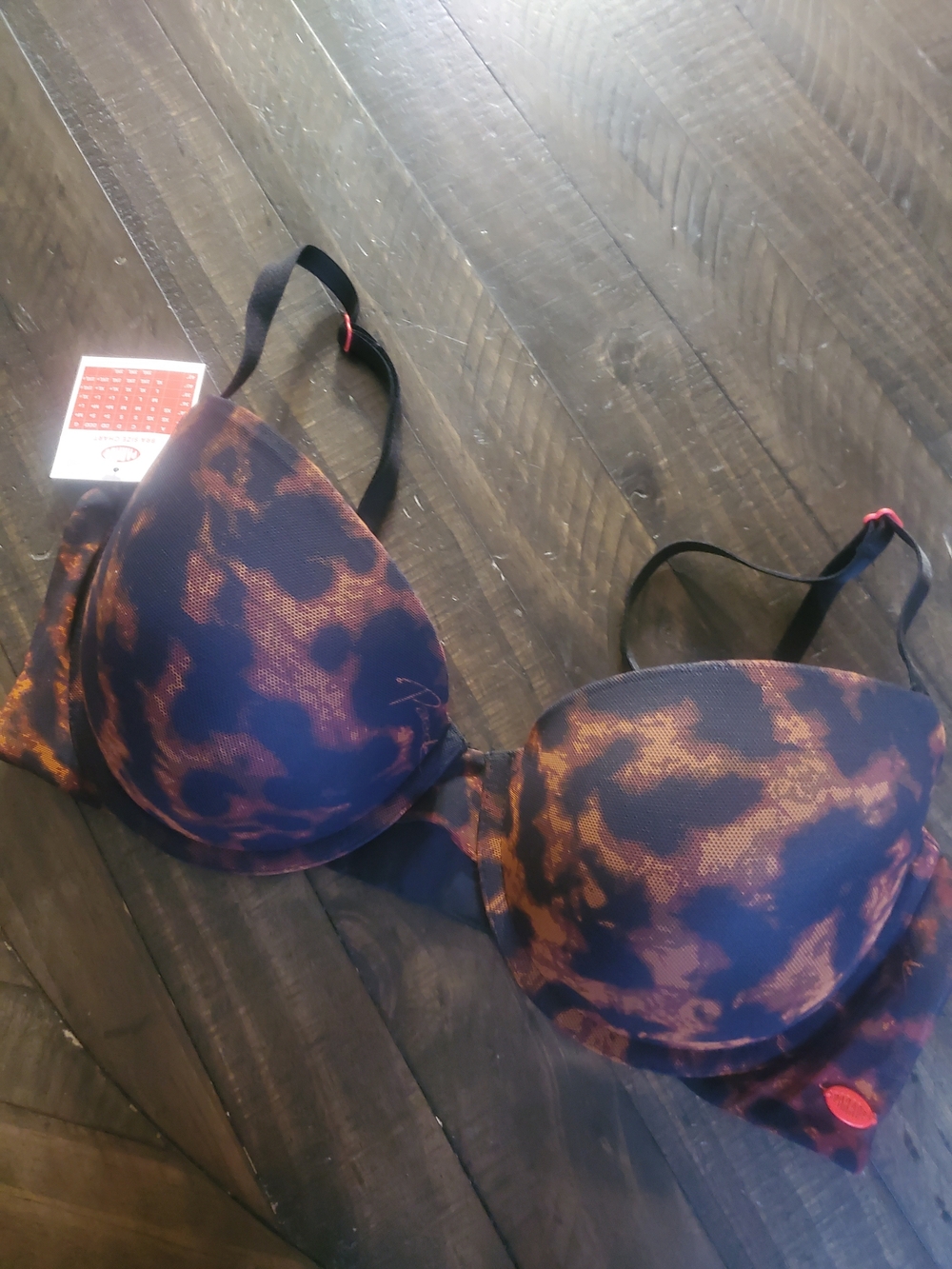 Tortoiseshell Print Push-Up Bra - Black & Brown